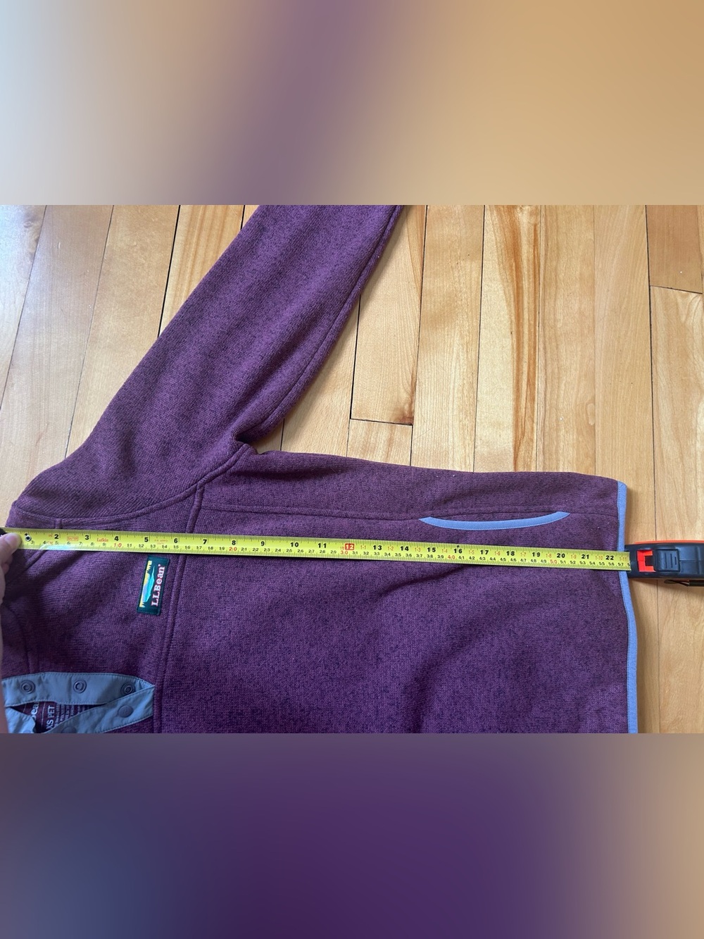 L.L.Bean Fleece Snap Pullover Sweater Eggplant XS Petite - Picture 7 of 8